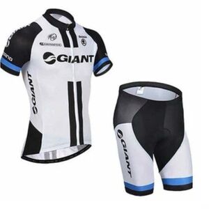 Men’s White & Black Cycling Jersey and Shorts Set